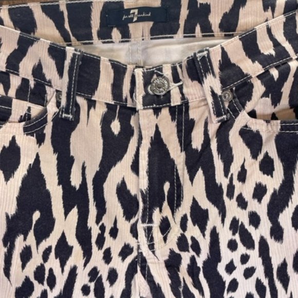 7 For All Mankind THE SKINNY Woman Jeans SZ 27 in IKAT LEOPARD PRINT - Picture 6 of 11